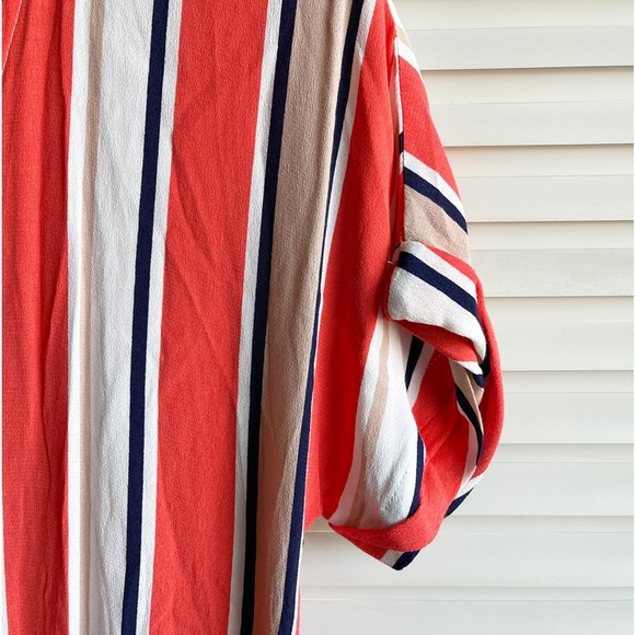 Skylar+Madison Orange Striped Wrap Dress - Picture 7 of 9